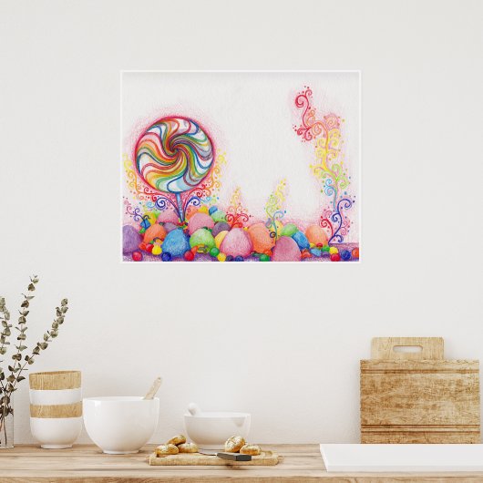 Candy Land Watercolor Print Poster (Küche)