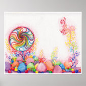 Candy Land Watercolor Print Poster (Vorne)