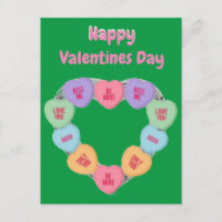 Candy Liebe Hörnchen auf Postkarte