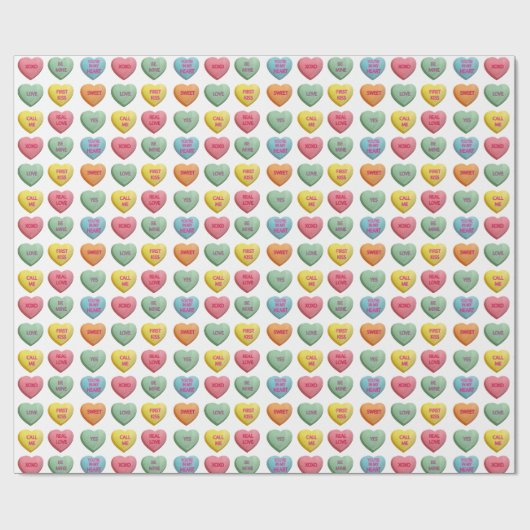 Candy Liebe hört romantisches Wortmuster Geschenkpapier (Flach)