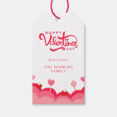 Candy Liebe Rot und Rosa Happy Valentinstag Geschenkanhänger (Vorderseite)