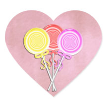 Candy Lollipop Heart Stickers