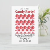 Candy Lollipop Sweet Candy Lollipop Party Einladung (Stehend Vorderseite)