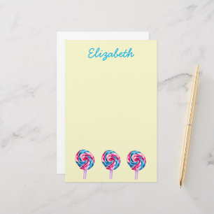 Candy Lollipop Wasserfarbe Süßes Kunst Briefpapier