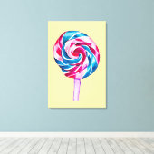 Candy Lollipop Wasserfarbe Süßes Kunst Leinwanddruck (Insitu (Holzboden))
