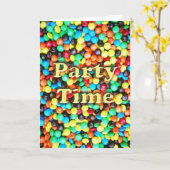 Candy-M&Ms-Party time-v-26 Karte (Gelbe Blume)