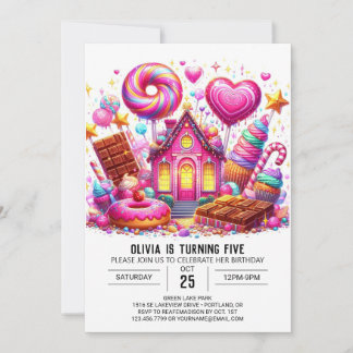Candy Magical Candyland Digital Geburtstag Einladung