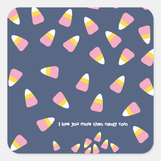 Candy Mais Halloween Fall Süßigkeiten Custom Add Quadratischer Aufkleber (Vorderseite)