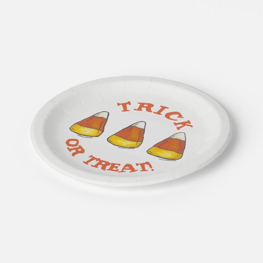 Candy Mais Halloween Trick oder Treat Party Candie Pappteller (Schrägansicht)