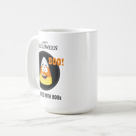 Candy Mais-Kaffee mit Boos Halloween Kaffeetasse (Vorderseite Links)