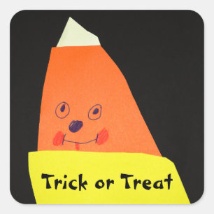 Candy-Mais-Monster Quadratischer Aufkleber