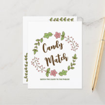 Candy Match Paper Sheet Brautparty Game