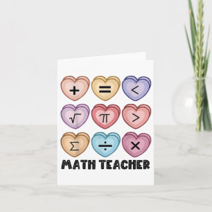 Candy Math Valentinstag Hearts Teacher Mathemati Karte