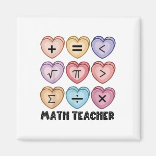 Candy Math Valentinstag Hearts Teacher Mathemati Magnet