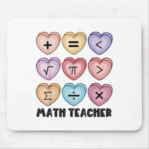 Candy Math Valentinstag Hearts Teacher Mathemati Mousepad