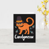 Candy-meow Erntedank Day Cat Kitten Lover Fall Karte (Gelbe Blume)