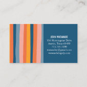 Candy Minimalistisch Stripes handmade Blue Visitenkarte (Rückseite)