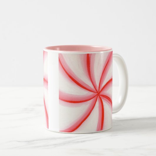 Candy Mint Swirl Rosa Tasse (VorderseiteRechts)