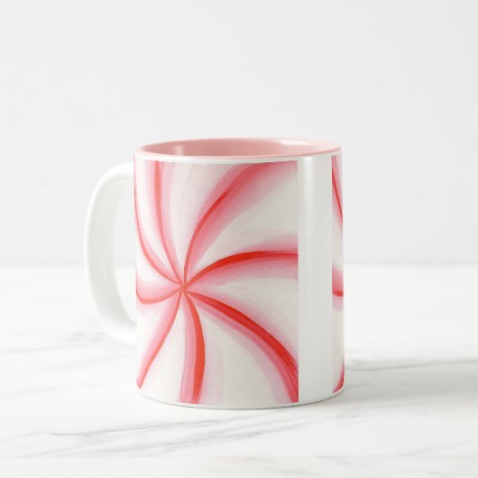 Candy Mint Swirl Rosa Tasse (Vorderseite Links)