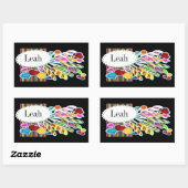 Candy Monogram Customizing Label Rechteckiger Aufkleber (Blatt)