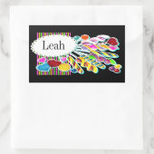 Candy Monogram Customizing Label Rechteckiger Aufkleber (Tasche)
