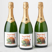 Candy Muschel Turtle Schaumweinetikett (Flaschen)
