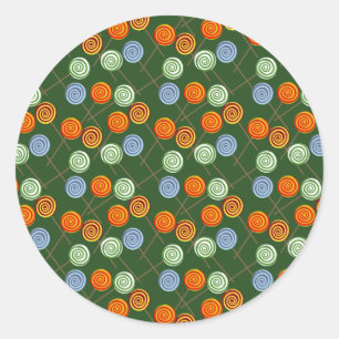 Candy-Muster Lollenmuster Lollipop 22 Runder Aufkleber