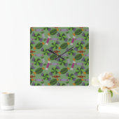 Candy-Muster | Lollenmuster | Lollipop 27 Quadratische Wanduhr (Zuhause)