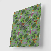 Candy-Muster | Lollenmuster | Lollipop 27 Quadratische Wanduhr (Winkel)