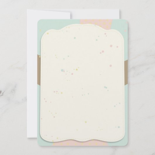 Candy Niedlich Bären Einladung zum ersten Geburtst (Rückseite)