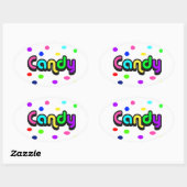 Candy-oval Aufkleber (Blatt)