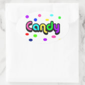 Candy-oval Aufkleber (Tasche)