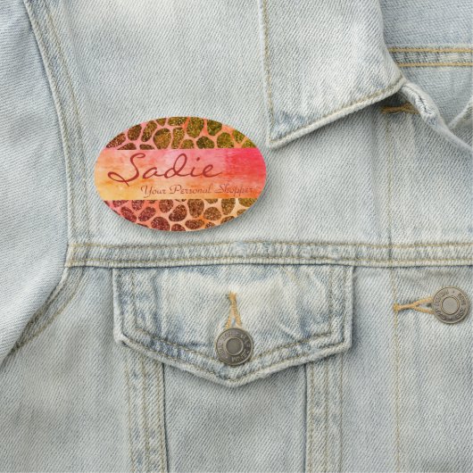 Candy Patchwork Animal Print Namensschild (Beispiel)