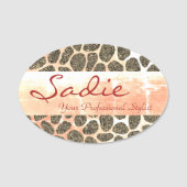 Candy Patchwork Animal Print Namensschild (Vorderseite)