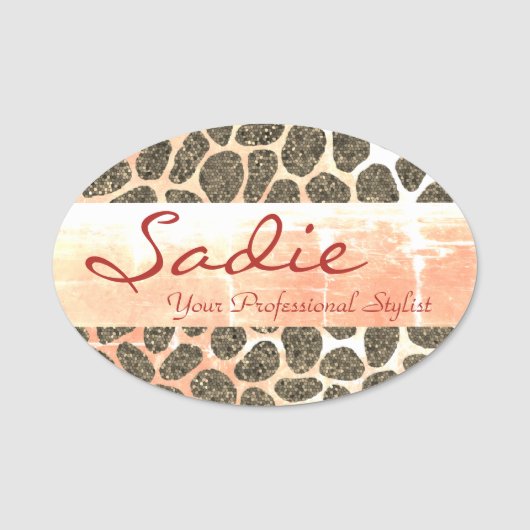 Candy Patchwork Animal Print Namensschild (Vorderseite)