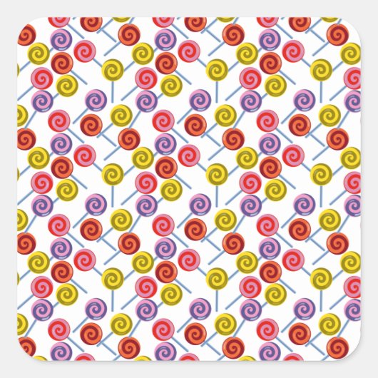 Candy pattern | Lollies pattern | lollipop 2 Quadratischer Aufkleber (Vorderseite)