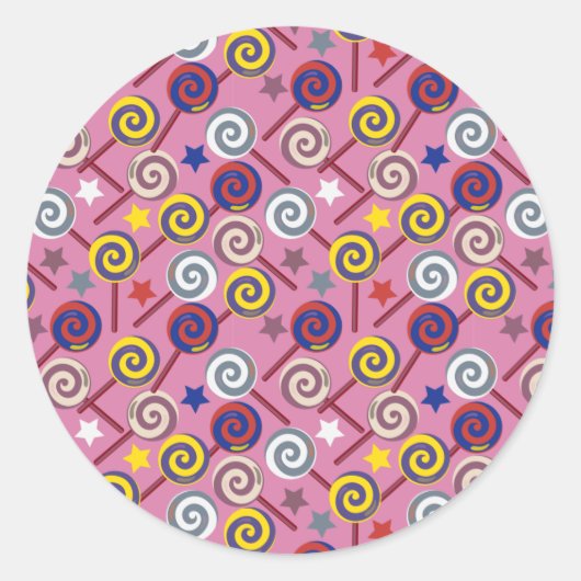 Candy pattern | Lollies pattern | lollipop 7 Runder Aufkleber (Vorderseite)