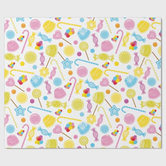 Candy Pattern Lollipop Gumdrops Party Supplies Geschenkpapier (Flach)