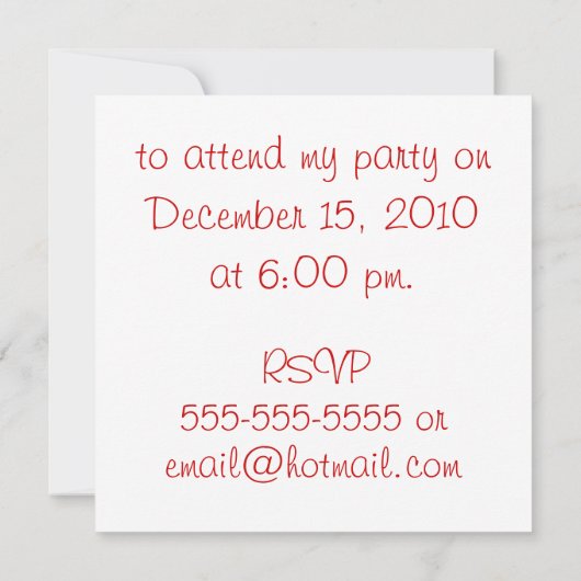 Candy Peppermint Einladung (Rückseite)