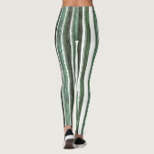 Candy Peppermint Grüner Vertikaler Streifen Leggings (Rückseite)