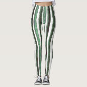 Candy Peppermint Grüner Vertikaler Streifen Leggings (Vorderseite)