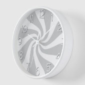 Candy Peppermint Swirl Grau-weiße Uhr (Winkel)