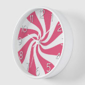Candy Peppermint Swirl Pink und Weiße Uhr (Winkel)