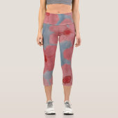 Candy Pink Blume Capri Leggings (Vorderseite)
