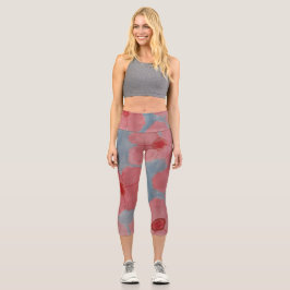 Candy Pink Blume Capri Leggings