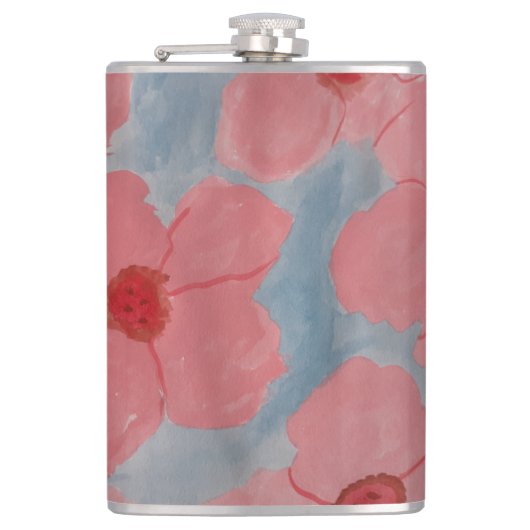 Candy Pink Blume Flachmann (Vorderseite)