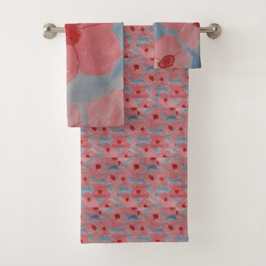 Candy Pink Blume Handtuch Set (Insitu)