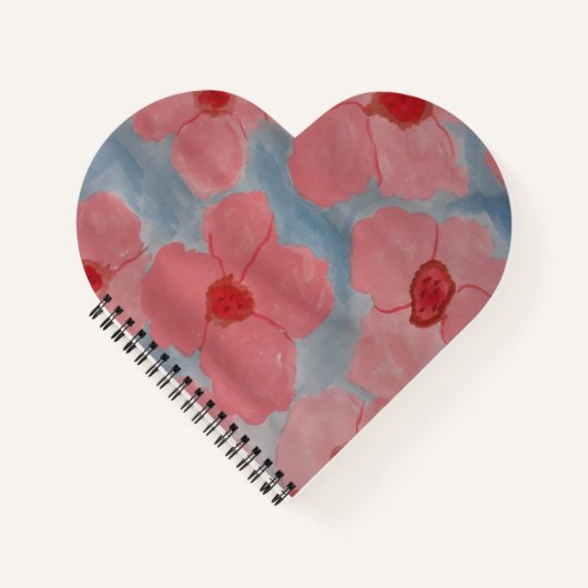 Candy Pink Blume Herzbuch Notizblock (Vorderseite)