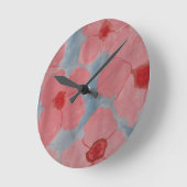 Candy Pink Blume Runde Wanduhr (Winkel)