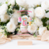 Candy Pink Eine süße Babydusche ist auf dem Weg Acryleinladungen